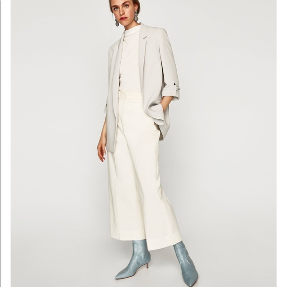 Sky blue mid heel leather ankle boots, NWT 37 - Picture 5 of 8